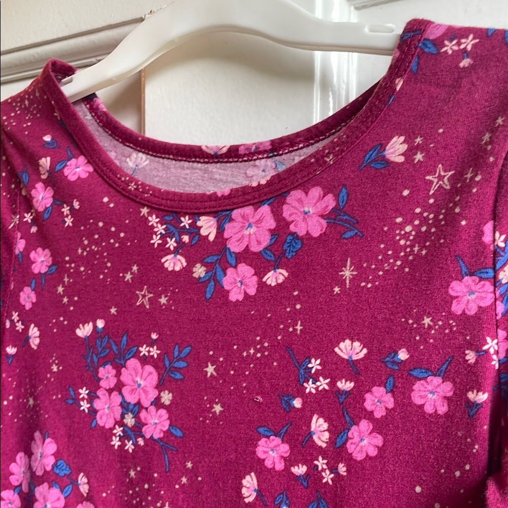 CARTERS UGC Girls Size 7 Floral Long Sleeve Dress Tulle Tiered Skirt - Picture 3 of 10